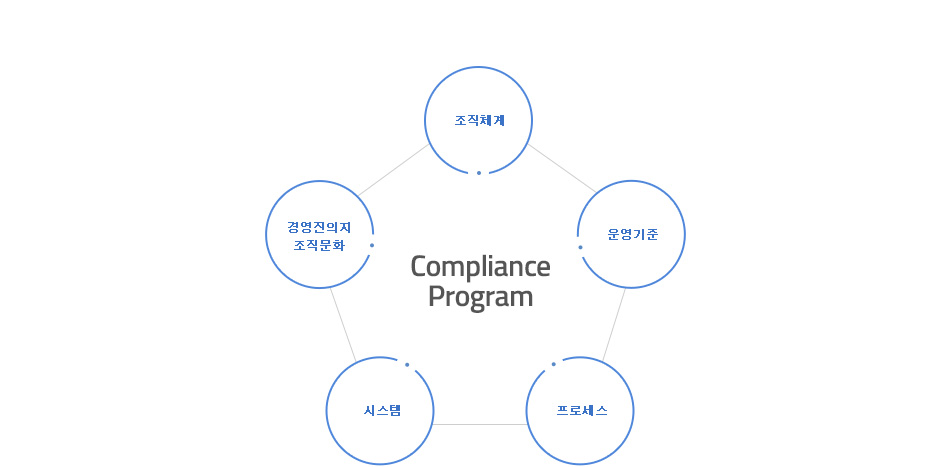 Compliance Program - 경영진의지 조직문화, 조직체계, 운영기준, 프로세스, 시스템